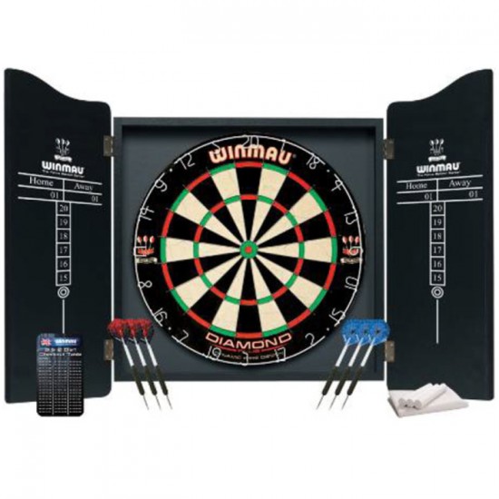 Ensemble Armoire, cible et dards «Winmau Pro Darts» - 2-3/4" x 20" x 23-1/2"