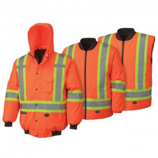 BLOUSON AVIATEUR, 6-EN-1, HAUTE VISIBILITÉ, 100 %...
