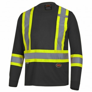 CHANDAIL, MANCHE LONGUE, HV, CSA, NOIR 