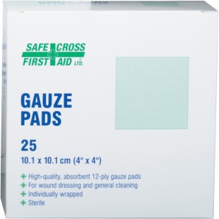 TAMPON DE GAZE  10.2 X 10.2 CM4 '' X 4 '' STÉRILE...