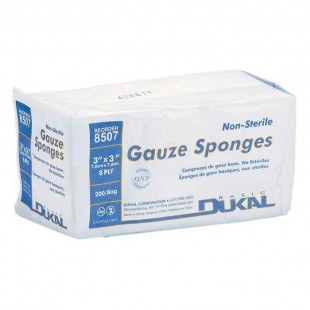 GAZE 3'' x 3'', NON-STÉRILE, 8 PLIS, PAQUET 200 
