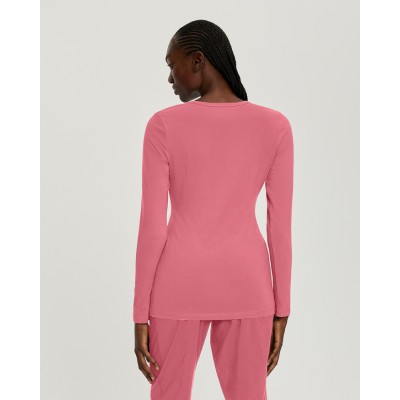 T-SHIRT, FEMME, MANCHES LONGUES ET COL ROND, ROSE