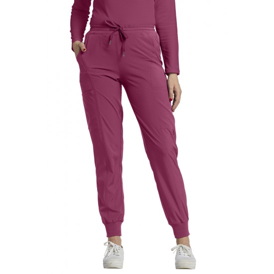 PANTALON JOGGER, TAILLE ELASTIQUE ET POCHES CARGO RASPBERRY COULIS