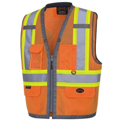 VESTE D'ARPENTEUR, HAUTE VISIBILITÉ ORANGE EN...