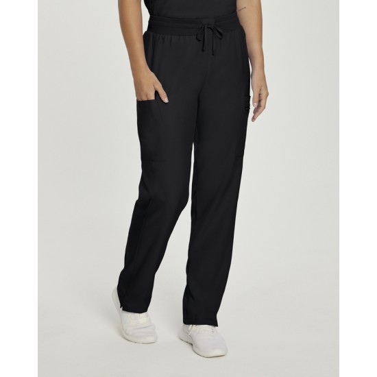 PANTALON, FEMME, JAMBES DROITE, 7 POCHES, NOIR