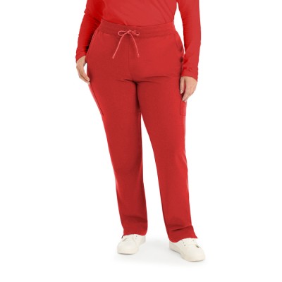 PANTALON, FEMME, JAMBES DROITE, 7 POCHES, ROUGE