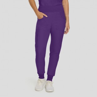 PANTALON, JOGGER, 7 POCHES, AUBERGINE