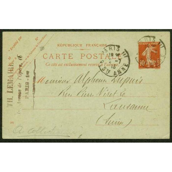 FRANCE CARTE POSTALE DE 1913   B-TB