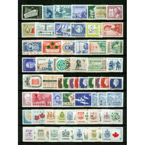 CANADA   ANNÉES COMPLÈTES 1958-66 B-TB**