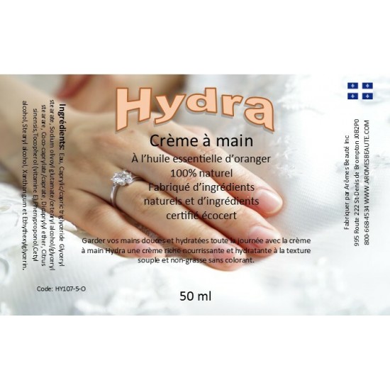 Crème à mains Hydra (Sans parfum ajouté)