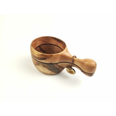 Tasse Thorgils 260ml kuksa en bois de plaine Ambrosia et insertion de noyer noir pour boissons chaudes ou froides