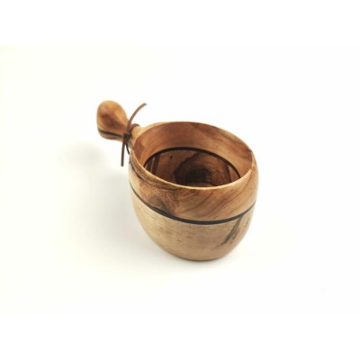 Tasse Thorgils 260ml kuksa en bois de plaine Ambrosia et insertion de noyer noir pour boissons chaudes ou froides