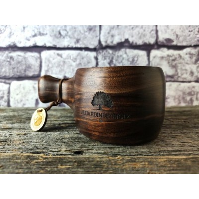 Tasse Thorgils 260ml kuksa en bois de plaine Ambrosia et insertion de noyer noir pour boissons chaudes ou froides