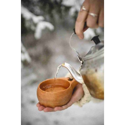 Tasse kuksa Huginn 300ml tasse en bois de cerisier pour boissons chaudes ou froides