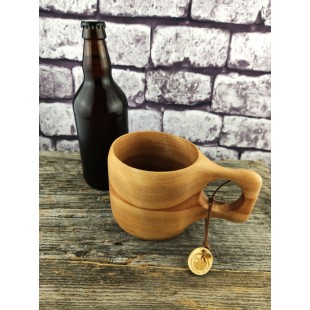 Chope à bière Skål 500ml en bois de merisier 