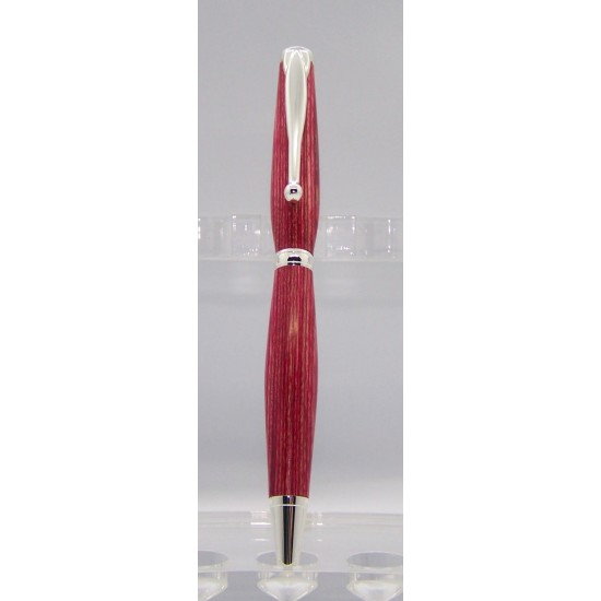 Slim stylo frêne teint rouge chrome