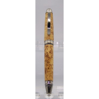 Cigar stylo loupe d'érable fini chrome titane