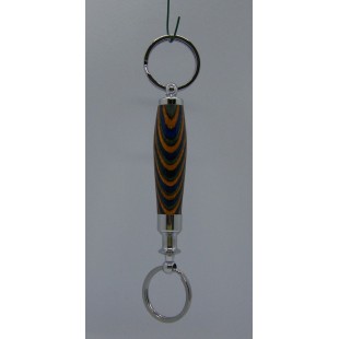 Porte clé détachable laminé bleu