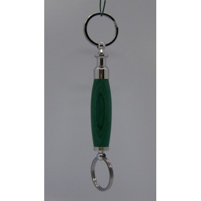 Porte clé détachable frêne teint vert
