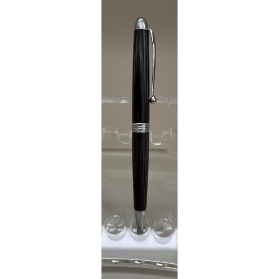 Élancé stylo chrome frêne teint gris