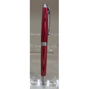 Élancé stylo chrome frêne teint rouge