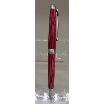 Élancé stylo chrome frêne teint rouge