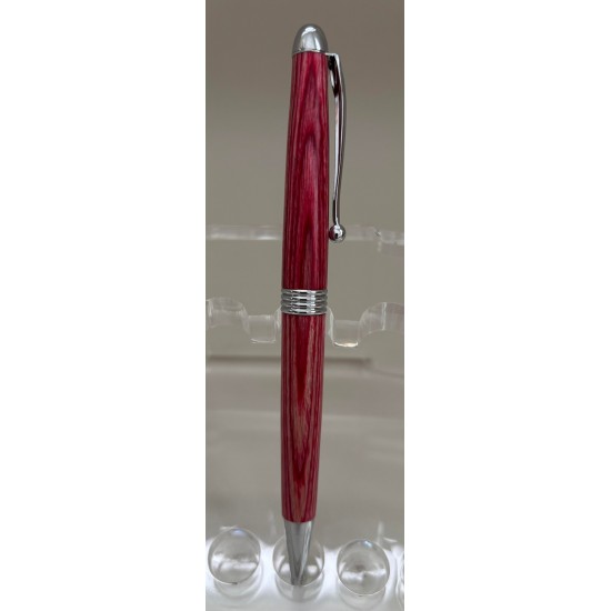 Élancé stylo chrome frêne teint rouge