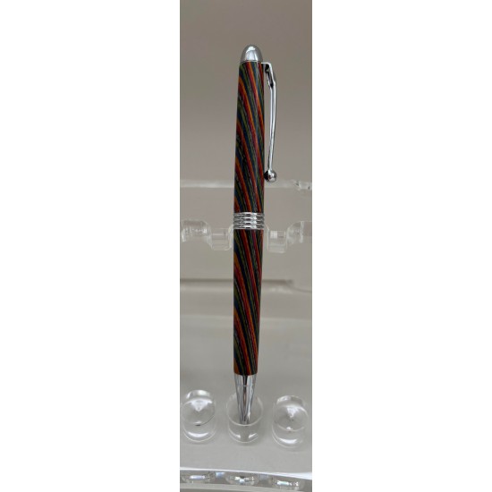 Élancé stylo chrome laminé rouge
