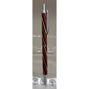 Stylo clicker chrome laminé beige