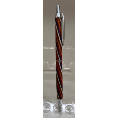 Stylo clicker chrome laminé beige