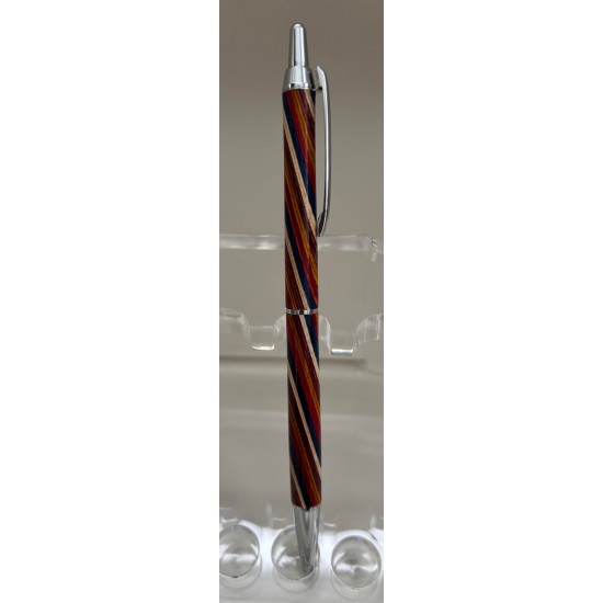 Stylo clicker chrome laminé beige