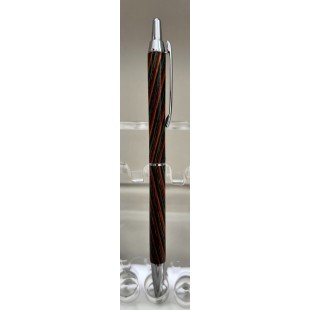 Stylo clicker chrome laminé rouge