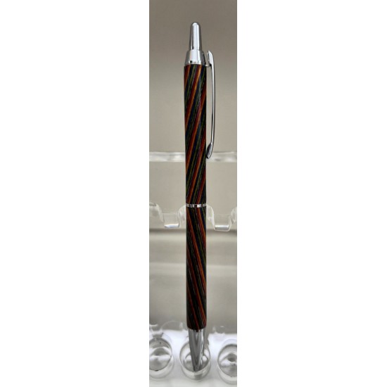 Stylo clicker chrome laminé rouge
