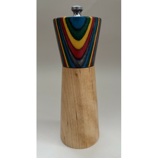 Poivrière base érable - tête colorée