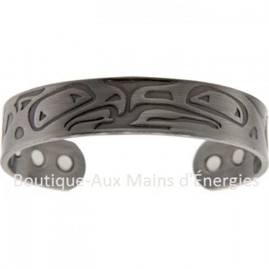 BRACELET CUIVRE MAGNÉTIQUE AIGLES-ARGENT