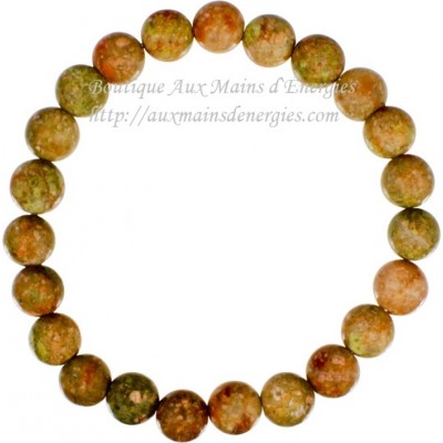 BRACELET ÉLASTIQUE EN PERLE JASPE AUTOMNE - 8MM