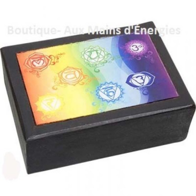 COFFRE EN BOIS DOUBLÉ - IMPRESSION DE CHAKRA