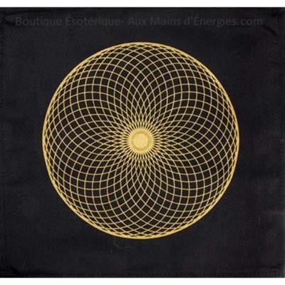 TAPIE EN COTON - PENTACLE TORUS NOIRE ET OR