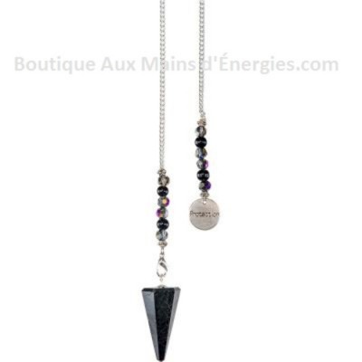 PENDULE – PIERRE POLIE HEXAGONAL - OBSIDIENNE...