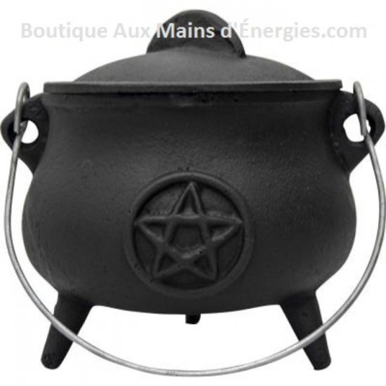 CHAUDRON FONTE NOIR – PENTACLE (MÉDIUM) 5.5X5.5″DI.