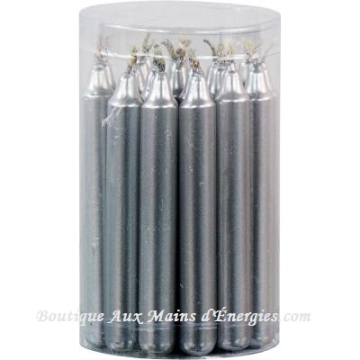 MINI CHANDELLES RITUEL – ARGENT 4″HX0.5″ ...
