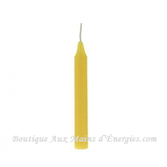 MINI CHANDELLES RITUEL – JAUNE 4″ HX0.5″ (CHAQUE)