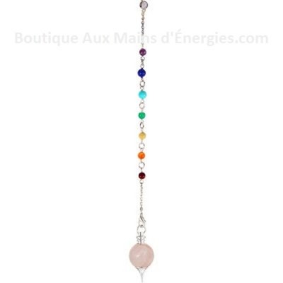 PENDULE SÉPHOROTON CHAKRAS – QUARTZ ROSE –...