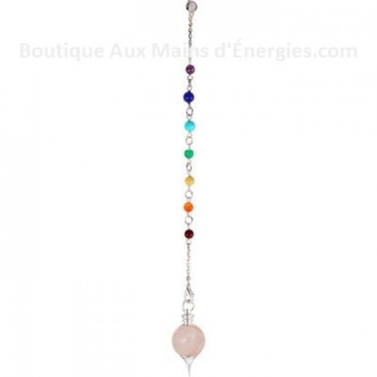 PENDULE SÉPHOROTON CHAKRAS – QUARTZ ROSE –...