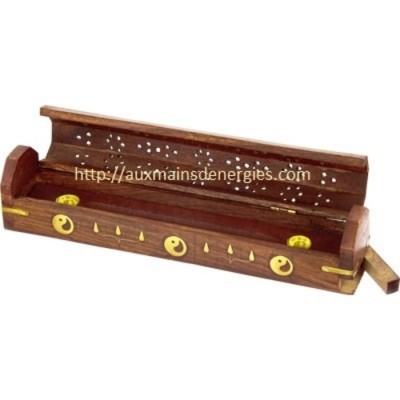 PORTE ENCENS BRULEUR EN BOIS - YIN-YANG-12"
