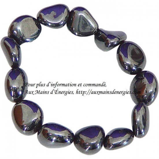 BRACELET-PIERRE POLIES-HÉMATITE