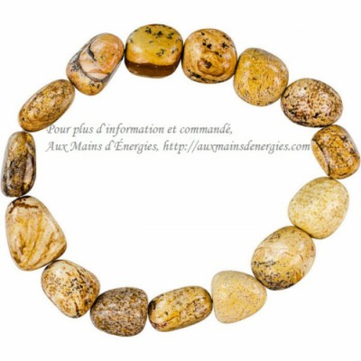 BRACELET-PIERRE POLIES-JASPE PAYSAGE