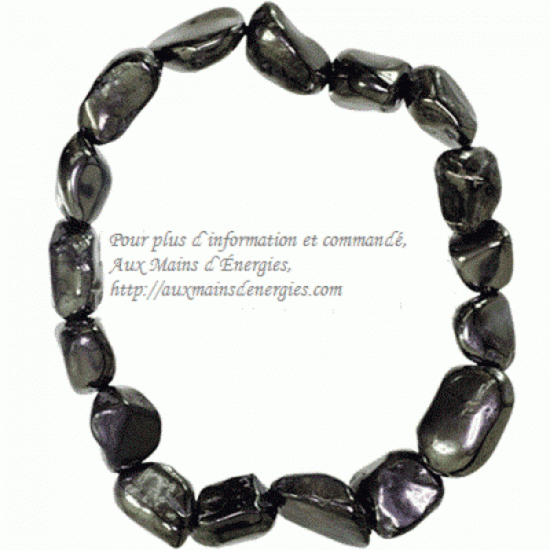 BRACELET-PIERRE POLIES-SHUNGITE