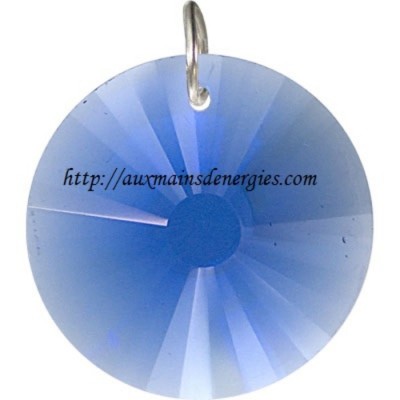 CRISTAL PRISME ROND COUL.-SAPHIR 28MM 