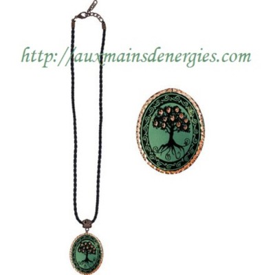 PENDENTIF-ARBRE DE VIE/VERT